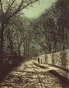 Atkinson Grimshaw Tree Shadows on the Park Wall,Roundhay Park Leeds oil